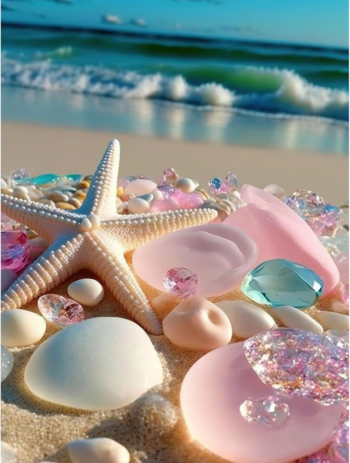 Kit De Peinture Diamant De Plage Pour Adultes, Kit D'art Diamant Pierre