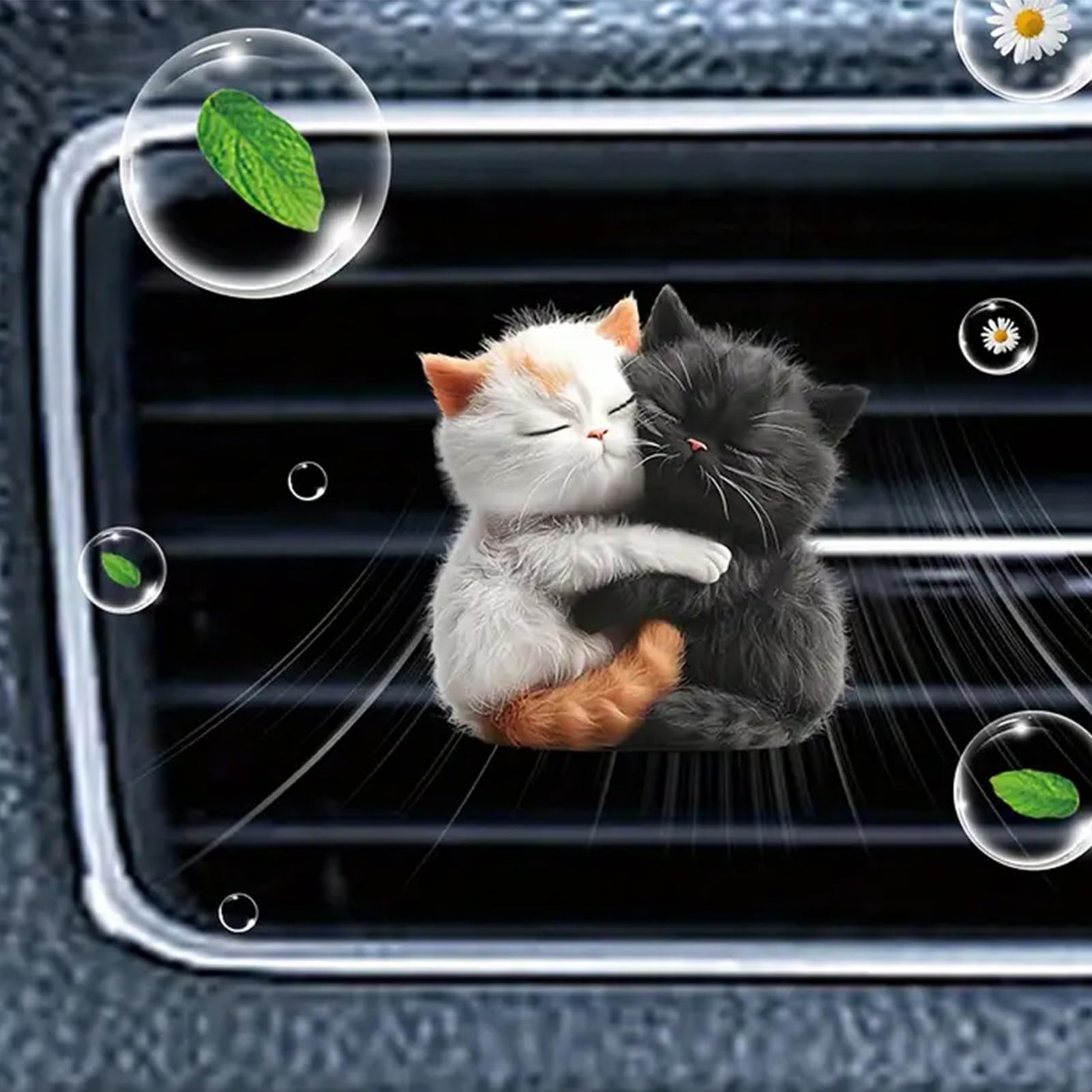 Profumatore per Auto con Clip da Bocchette Deodorante Decorativo Gatto | Diffusore Divertente in Acrilico per Donne Casa Camion Furgone Pendolarismo Viaggio Notte Ventilatore