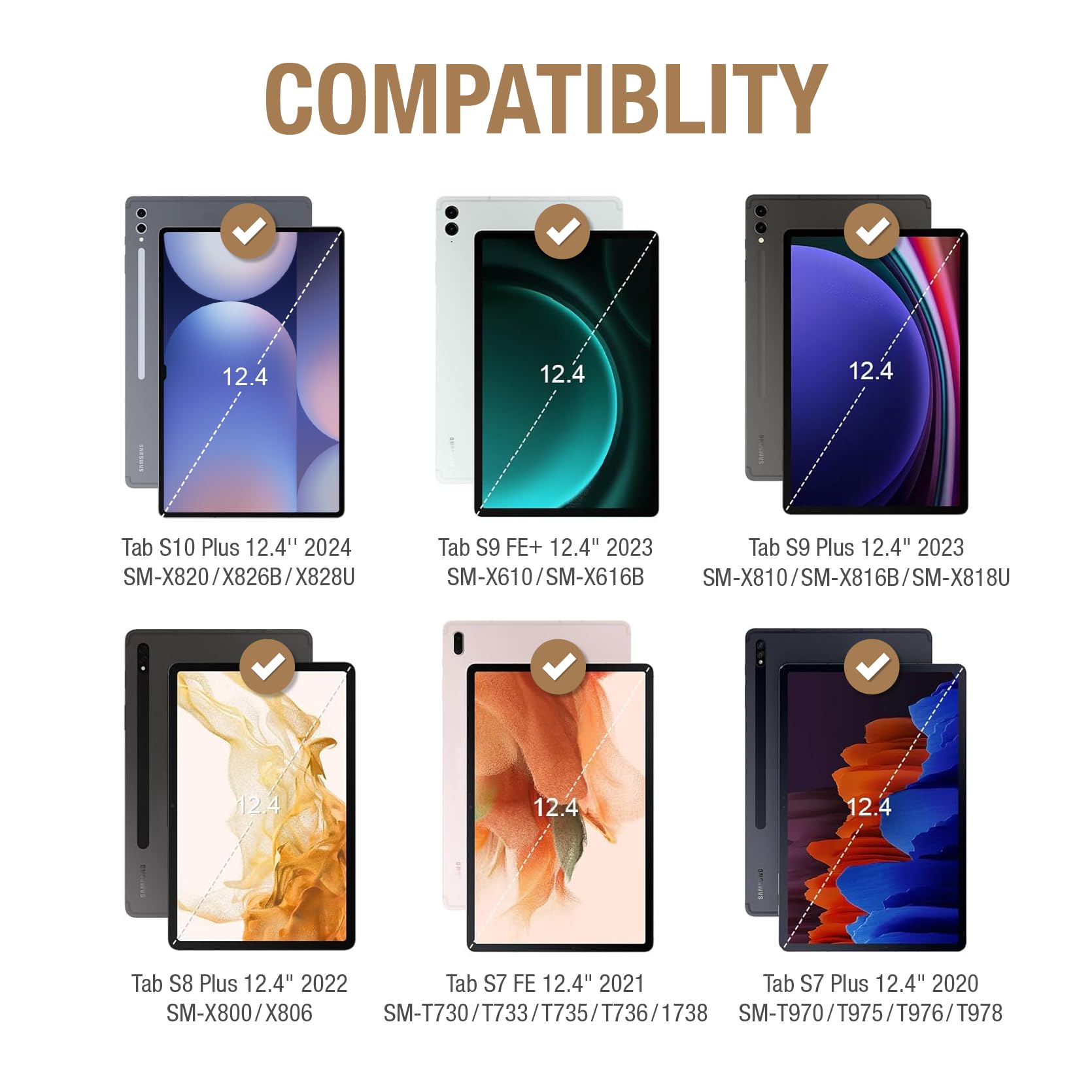 MAYPHY Funda con teclado retroiluminado y ratón para Samsung Galaxy Tab S10+/S9 FE+/S9+/S8+/S7+/S7+/S7 FE 12,4 pulgadas, funda delgada con teclado extraíble y ratón inalámbrico, QWERTZ alemán