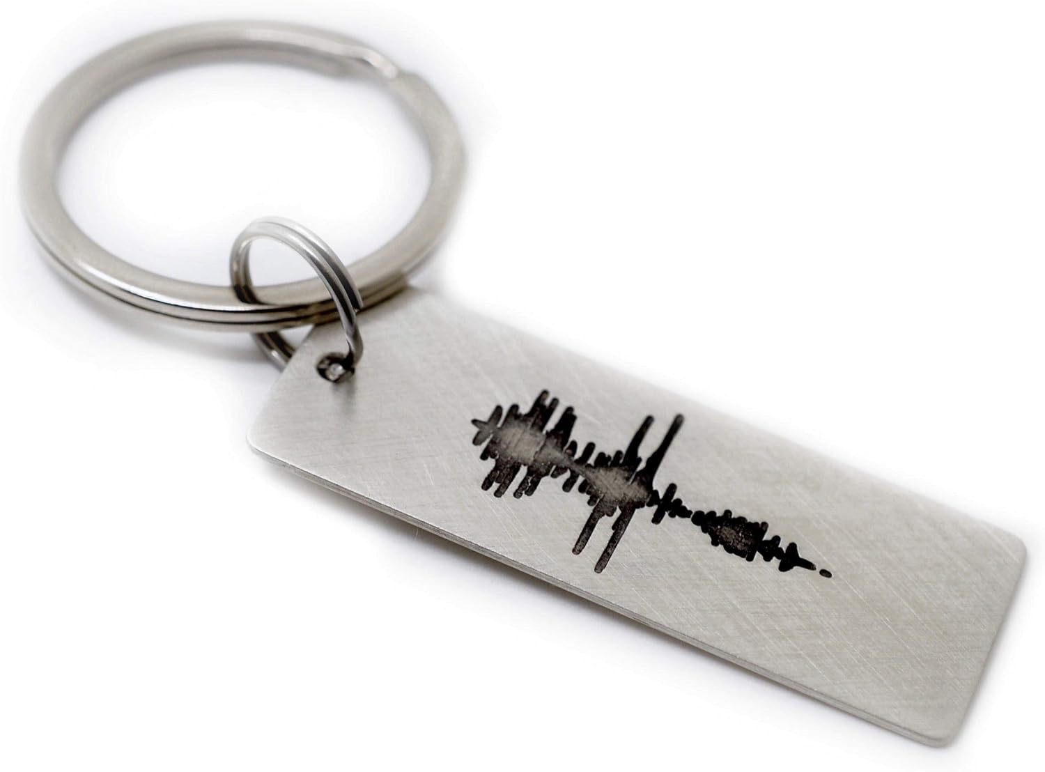 Sound Wave Key Chain, Custom Engraving, Personalized Unique Valentine's Day Present for Him Her