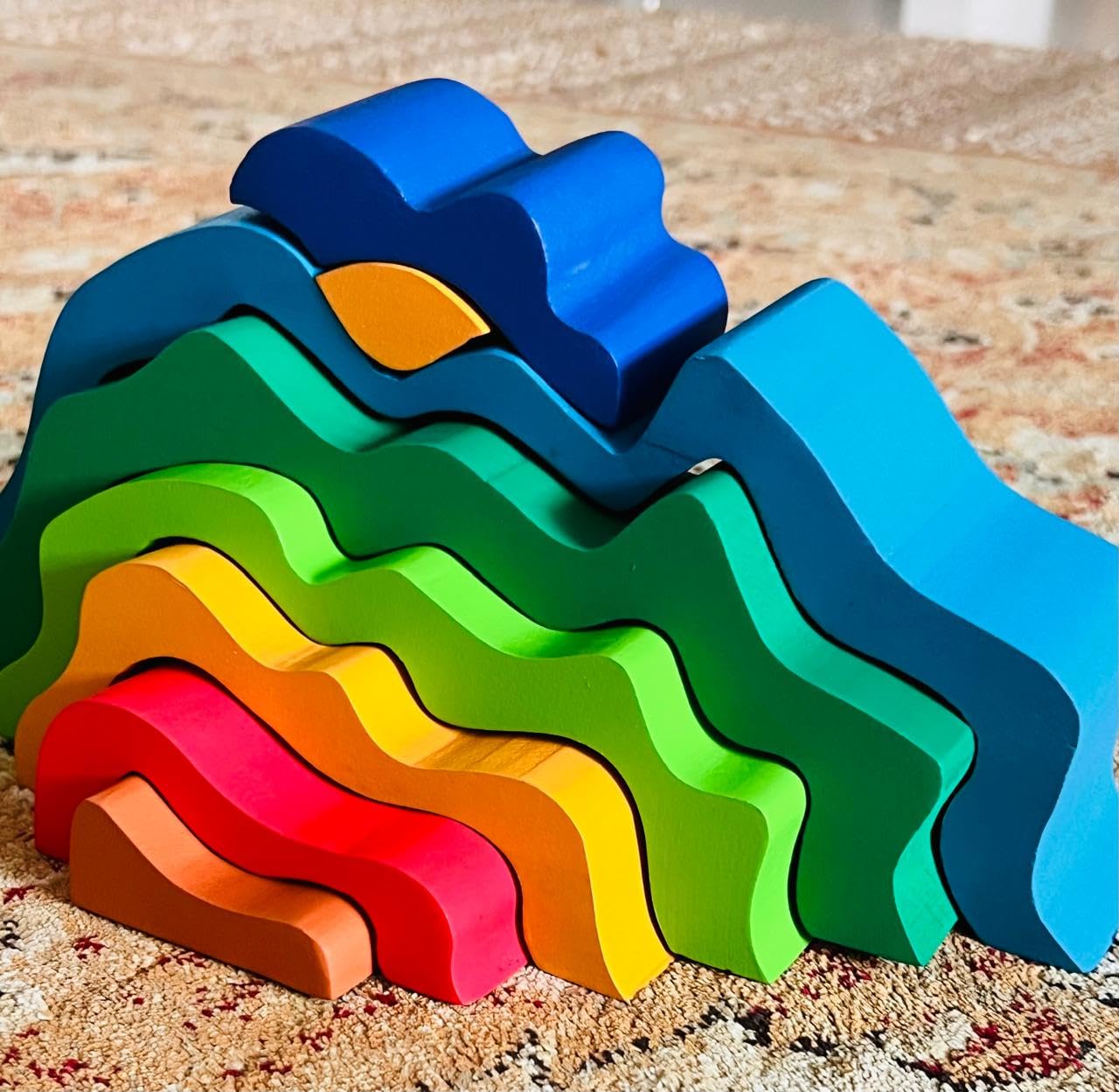Jim N Jam Mountain and Sun Stacker | Open-Ended Toy | 7 Piece Stacker | Enchances Creativity, Curiosity and Sense of Balance | Age: 2+ Years | Gift for Toddler, Boys and Girls (B0D43W2CT2) Amazon Price History, Amazon Price Tracker
