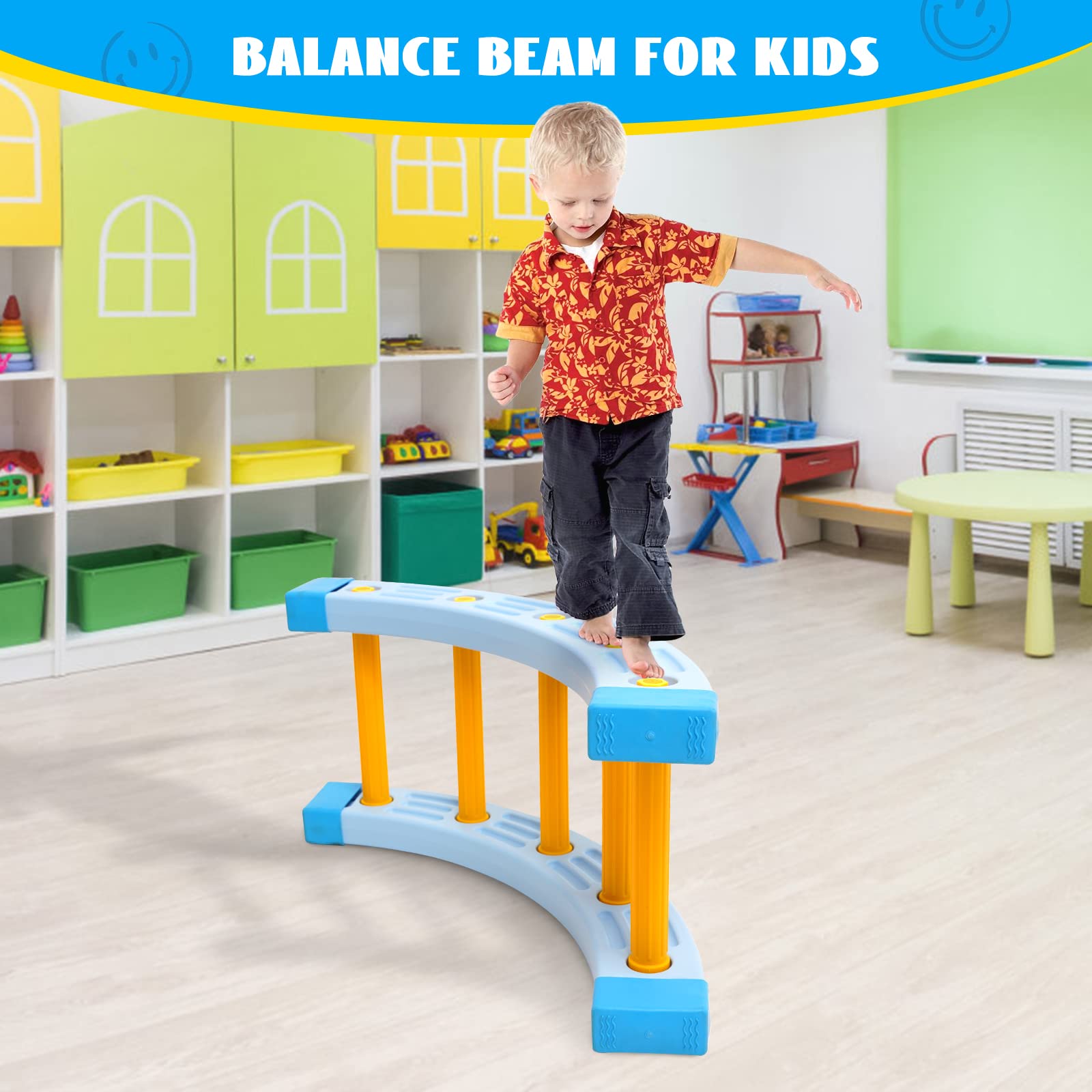 Balance Beams for Kids|36Ã—16inch|Quarter Circle Toddler Stepping Stones|Rocker Board,Wobble Board,Non-Slip Surface and Rubber Edges, Promote Agility, Strength, Coordination
