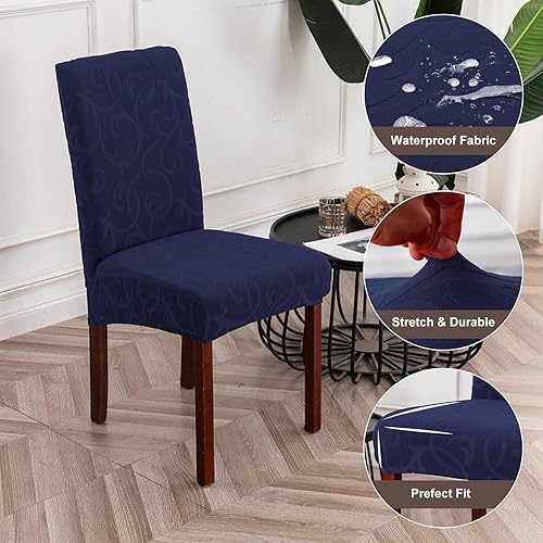 Vista 72 de Genina Fundas impermeables para sillas Parsons de comedor, fundas elásticas para sillas Parsons para comedor, cocina, funda protectora para silla