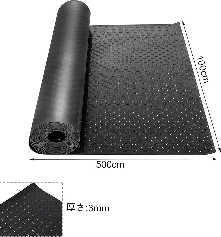 【新品】ゴムロール　フロアマット Amazon.co.jp: Nisorpa ガレージフロアマット 100*300cm