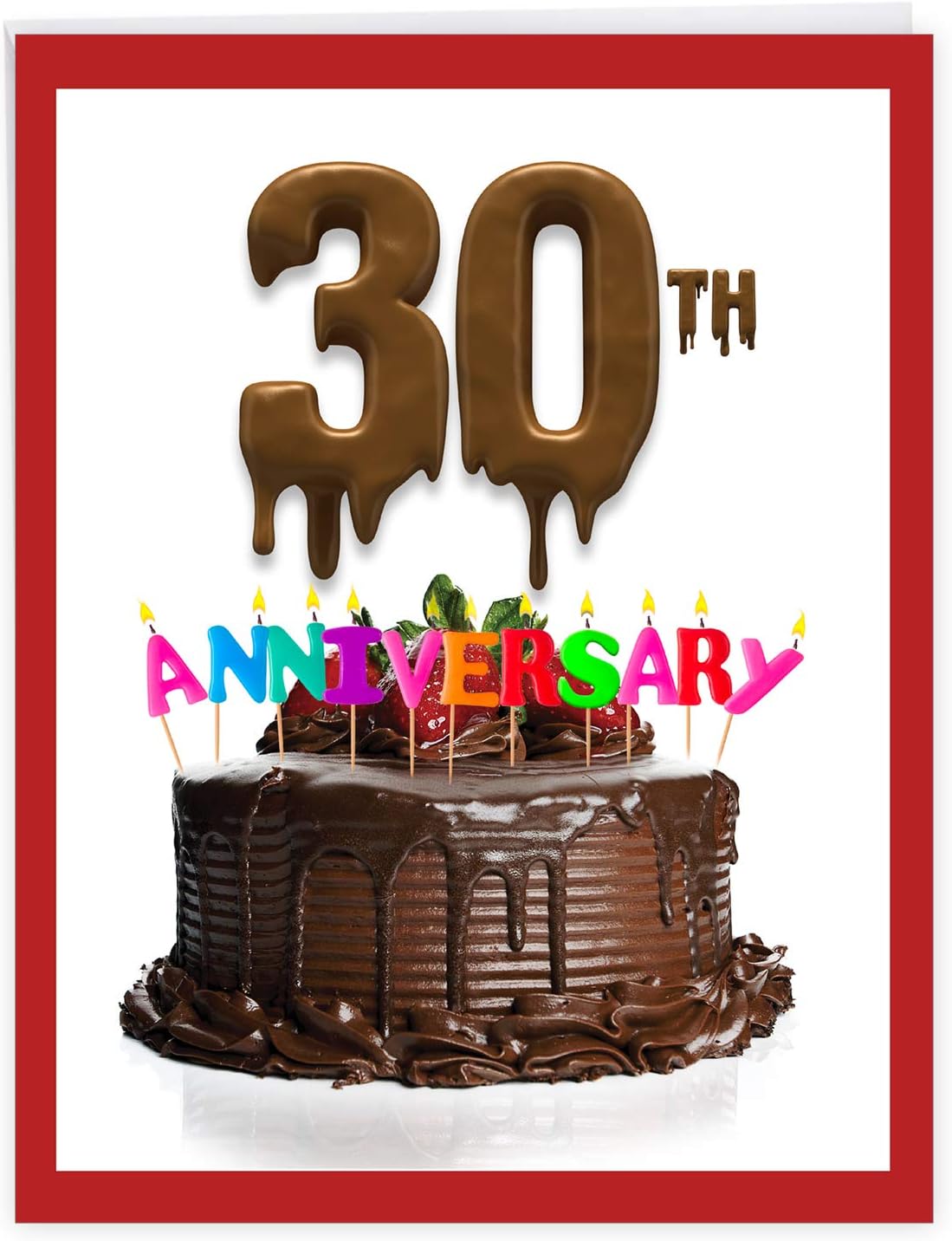 The Best Card Company, Big Happy Anniversary Greeting Card (8.5 x 11 Inch), Cake Congrats Notecard