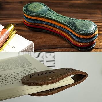 Personalized Magnetic Leather Bookmark,Custom Magnet Book Marks for Reading Women,Engraved Name Text Book Marker Clip Gift for Book Lover Readers (Retro Leather Magnetic Bookmark)