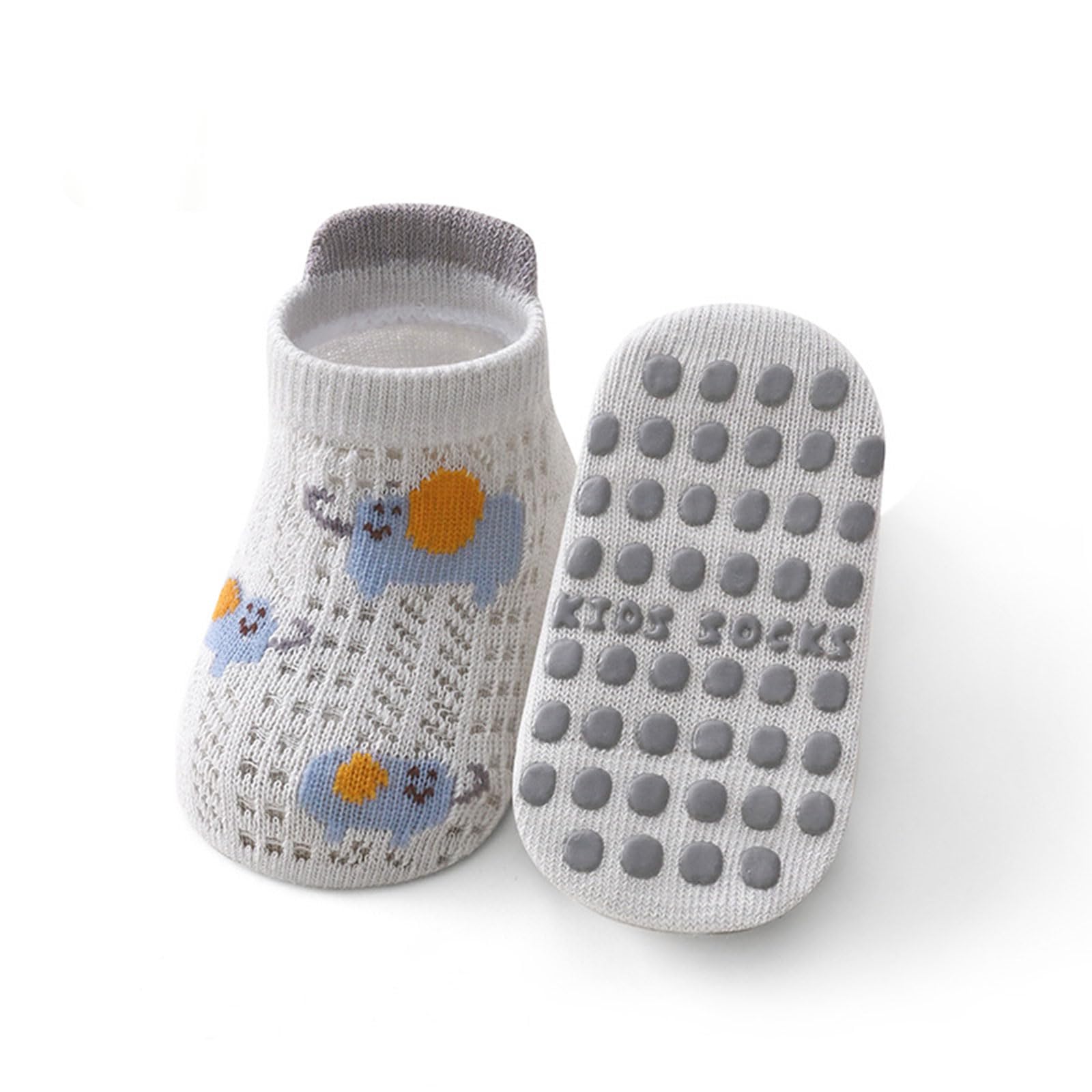 5 pares de calcetines de piso para niños pequeños, diseño de malla, cómodos calcetines para primeros caminantes con puntos de tracción, malla para niños pequeños