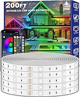 Vista 1 de zoegi 200ft Outdoor LED Strip Lights Waterproof,Music Sync RGB IP68 Outside Led Light Strips Waterproof with App and Remote,Exterior Led Rope Lights