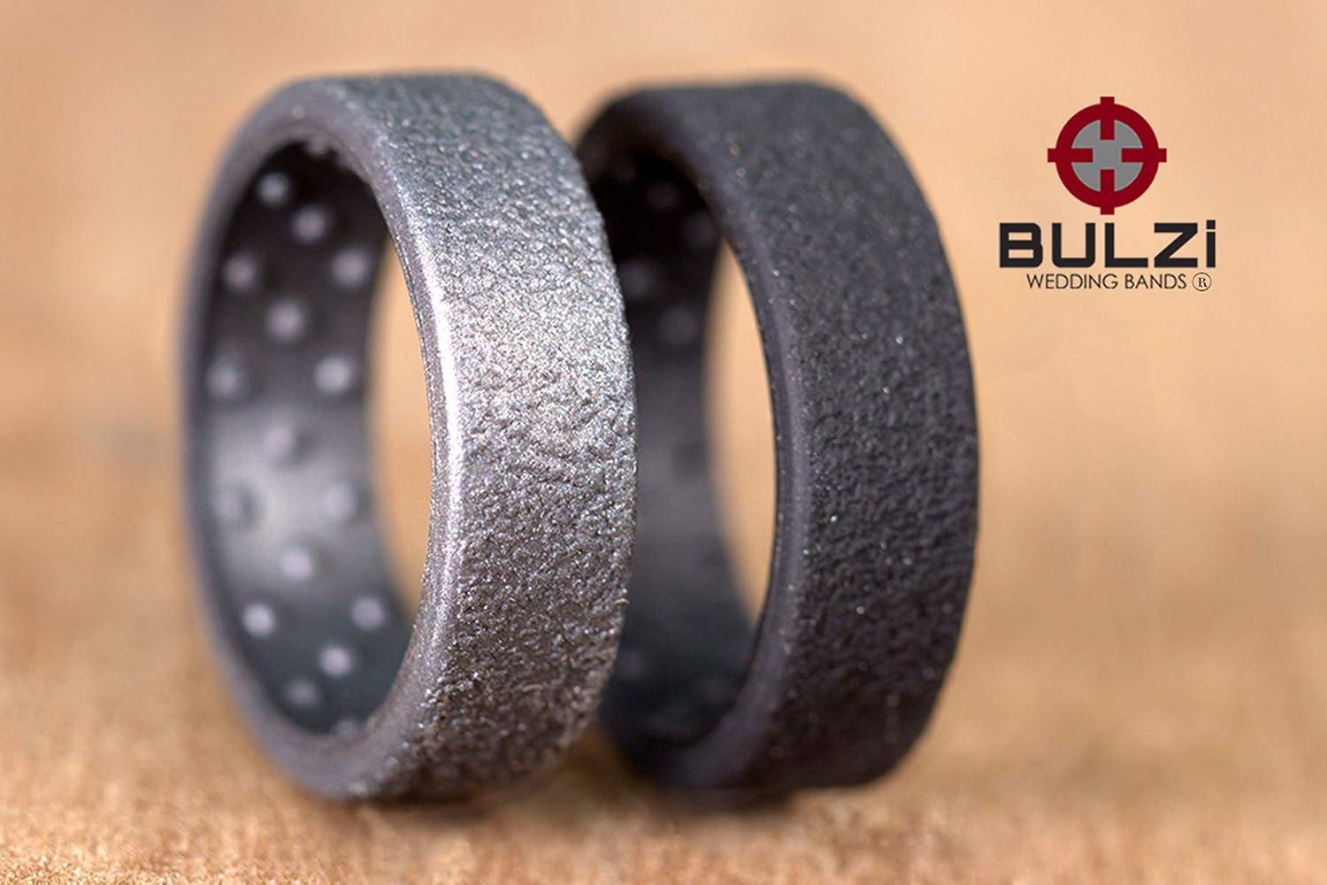 Massaging Comfort Fit Hammered Finish Silicone Ring with Airflow