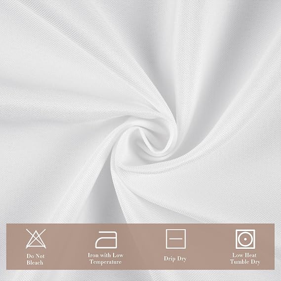 White Rectangular Polyester Table Cloths 150x260cm(59x102Inch)