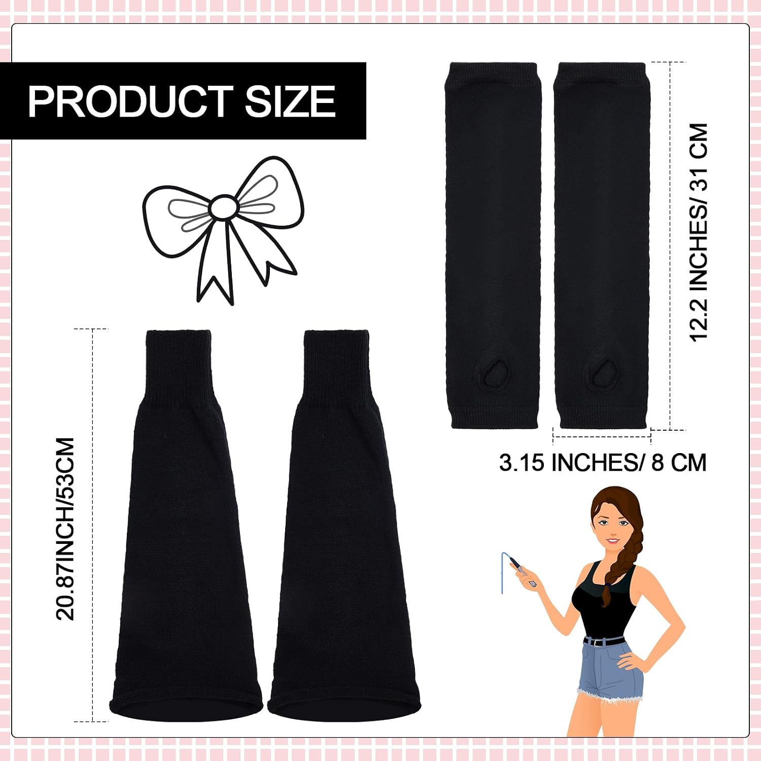 Goth Arm Warmer and Y2k Leg Warmer Set Flared Leg Warmers Punk Long Fingerless Gloves Women Goth Accessories