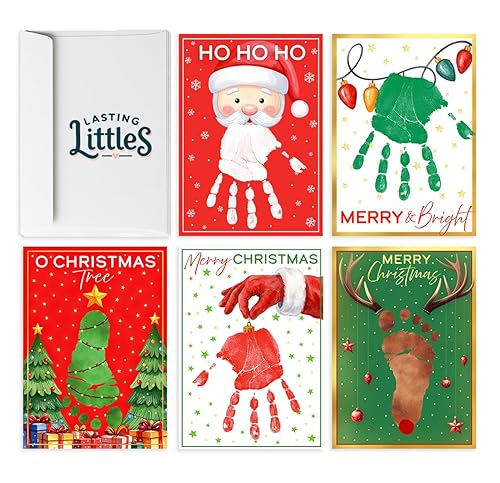 Holiday Keepsake Cards & Envelopes – 5 Handprint Footprint Keepsake
