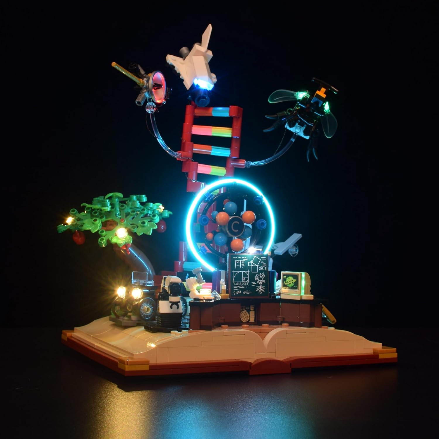 LightGo LED Kit for Lego 21355 The Evolution of STEM DNA & Atom Model | Lighting Only-Bricks Set Not Included (Remote Version)