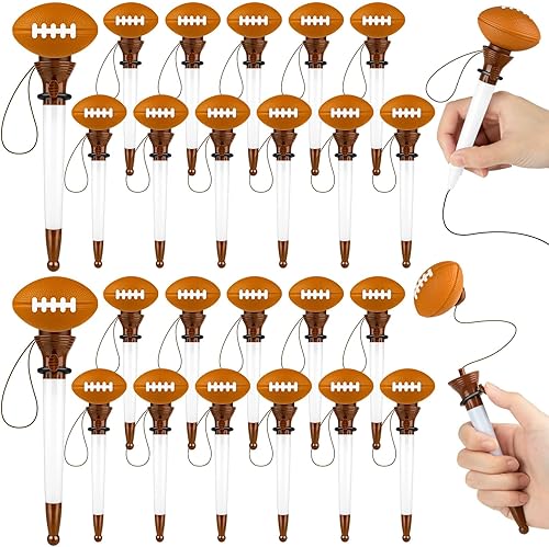 HFAYDZSW 24 bolígrafos de aro de fútbol, divertidos temas deportivos, novedosos bolígrafos de tinta negra para fiesta de cumpleaños, premios,