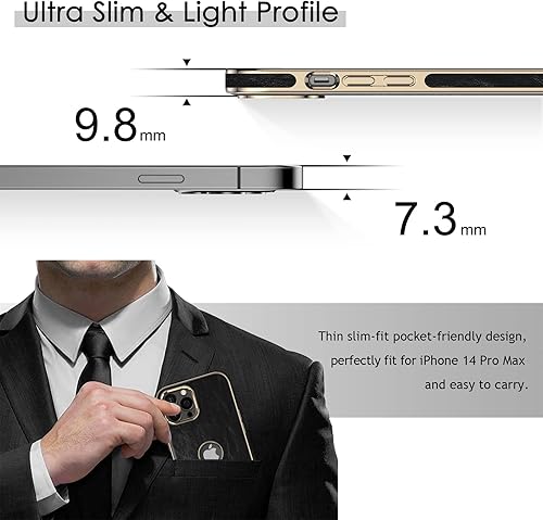 Miniatura 10 de LOHASIC Funda para iPhone 14 Pro Max, piel vintage, delgada, de lujo, de poliuretano, suave, flexible, antideslizante, antiarañazos, funda