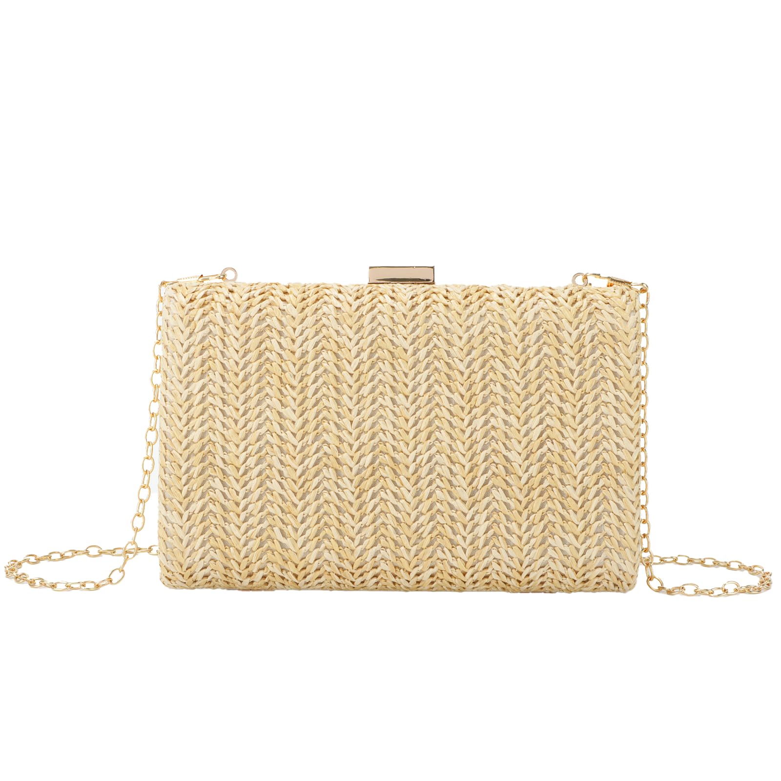 HomKuch Frauen Stroh Clutch Geldbörsen Sommer Abendtasche Raffia Crossbody Geldbörsen Kleine gewebte Strand Handtaschen