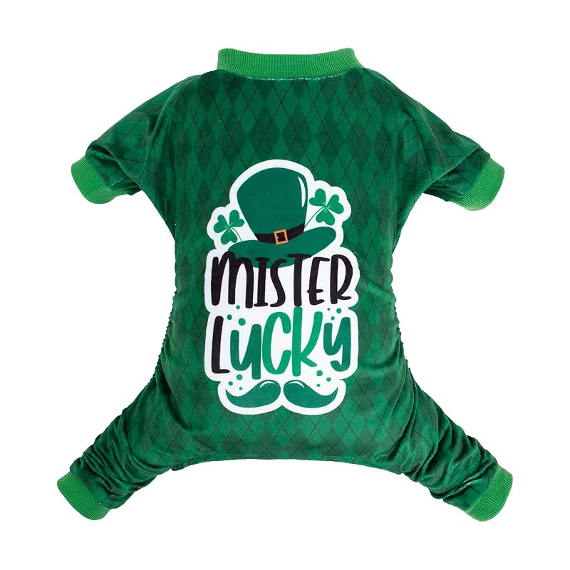 Pijama para Cães Pequenos CuteBone de Poliéster, Macacão de 4 Patas Mister Lucky, Grande