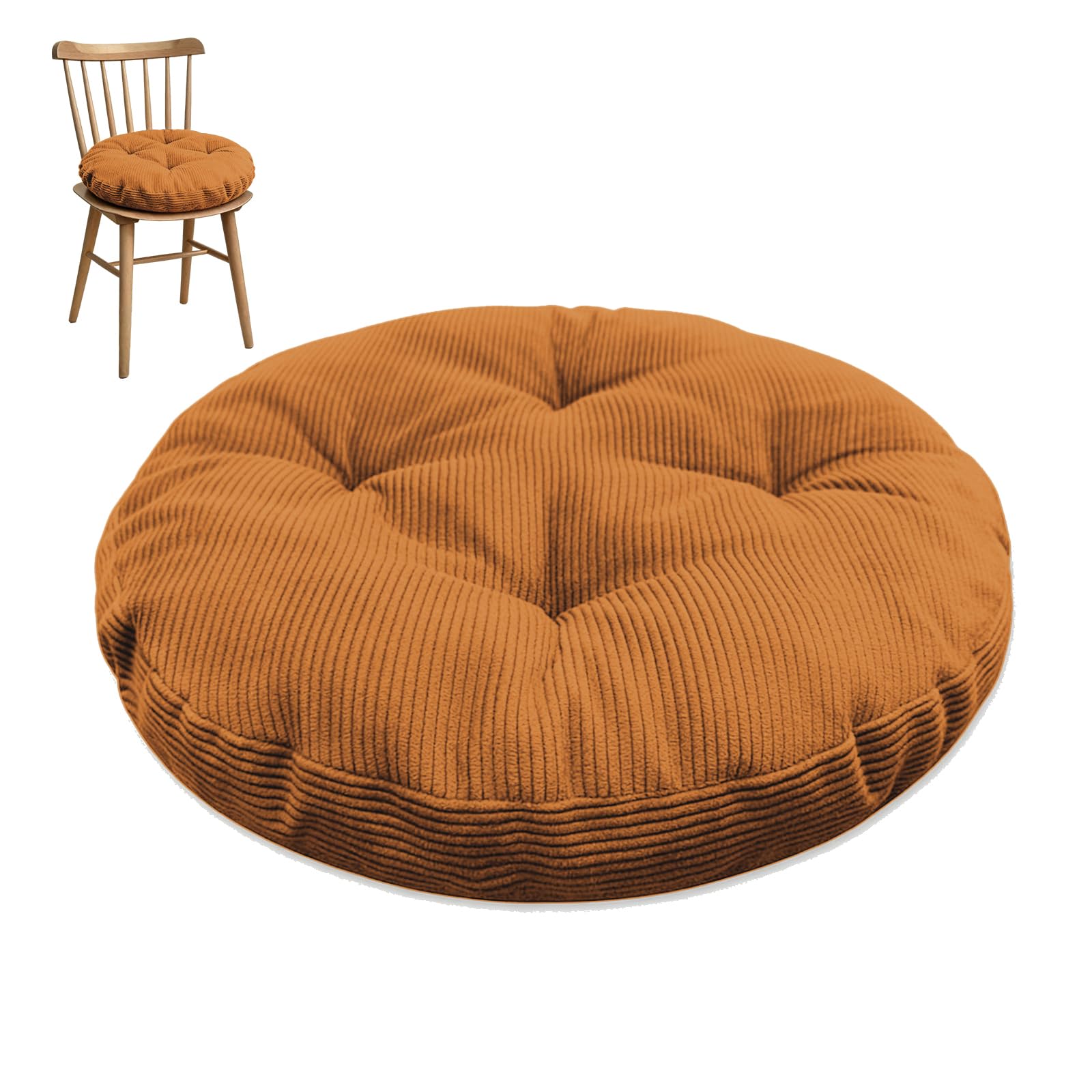 Coussin rond en velours côtelé CushSoft au design élégant et lavable
