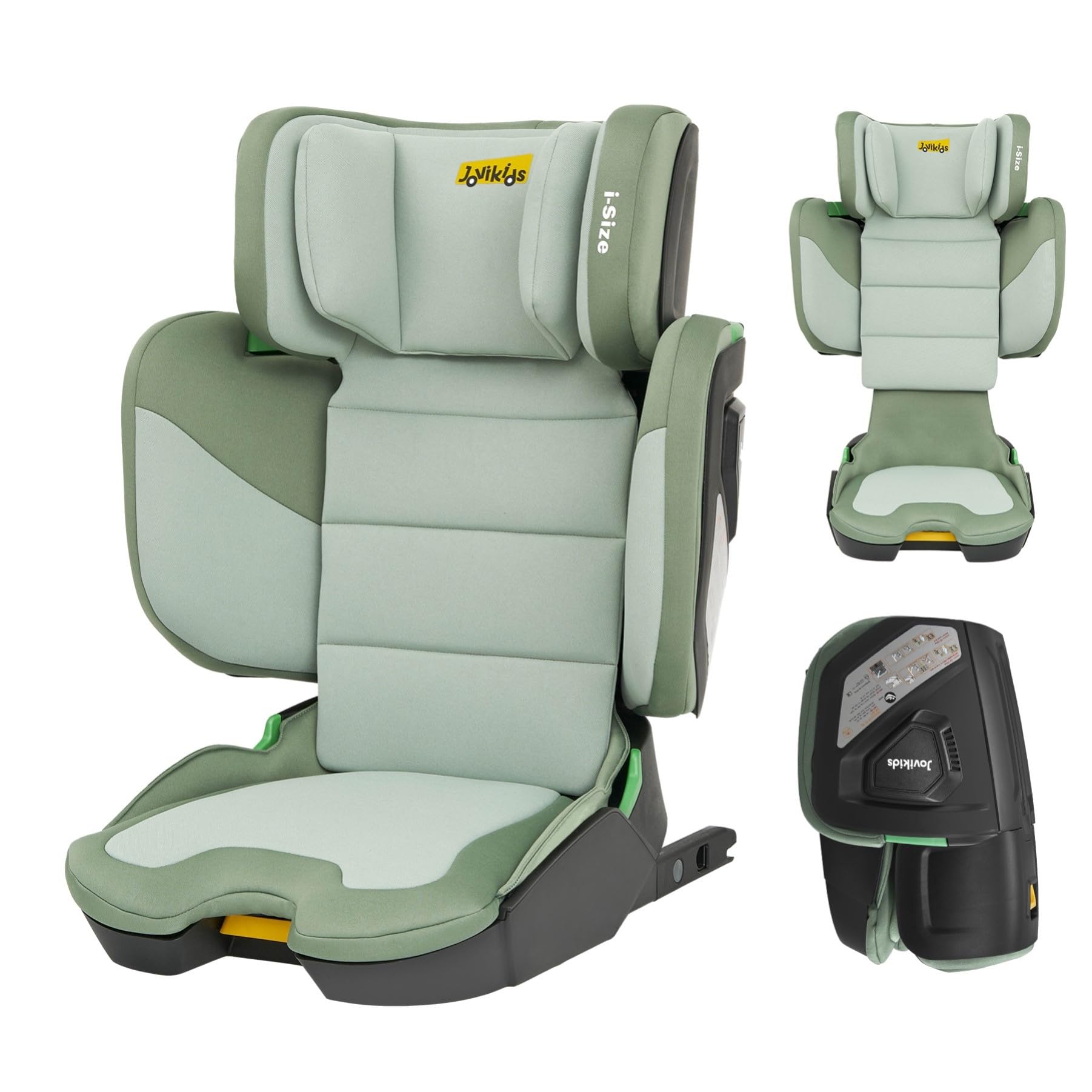 Jovikids i-Size Seggiolino Auto ISOFIX, Pieghevole Alzatina Auto per Bambini ECE R129, circa 3-12 anni/100-150cm, Altezza e larghezza regolabili