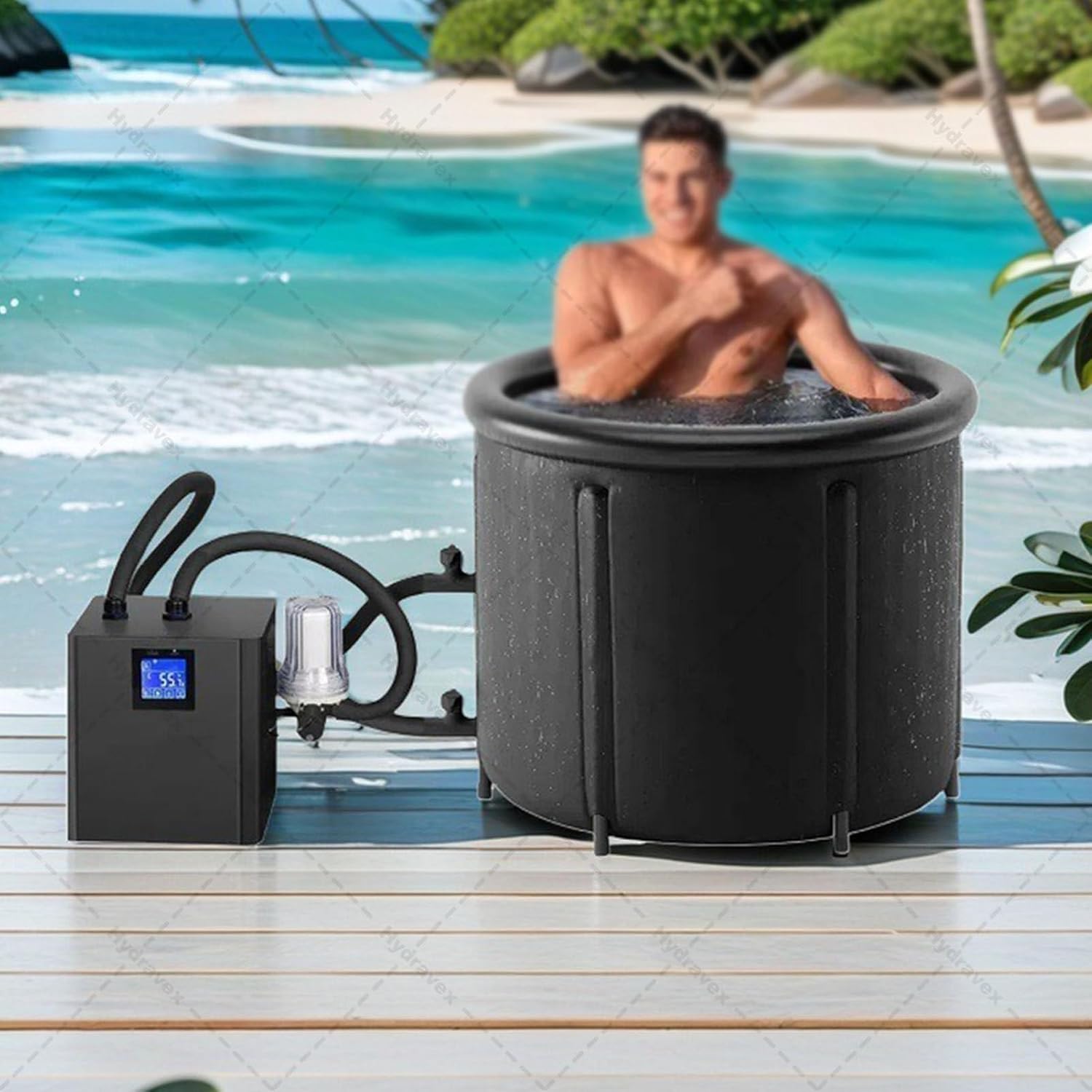 Ice Bath Water Chiller, Water Chiller for Cold Plunge Tubs, with 2 Pump, External Filter, LED Display, for Home and Professional Use