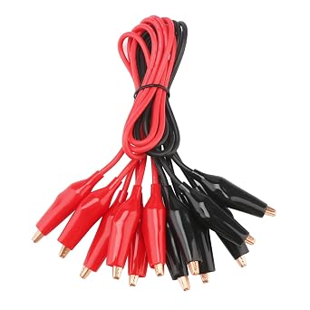 DROK Jumper Wires with Alligator Clips Electrical 20 AWG Copper Wire | Double Layer Insulated Soft Test Leads with Alligator Clips for Multimeter Electrical Testing, 6pcs, 19.6 inches/50cm