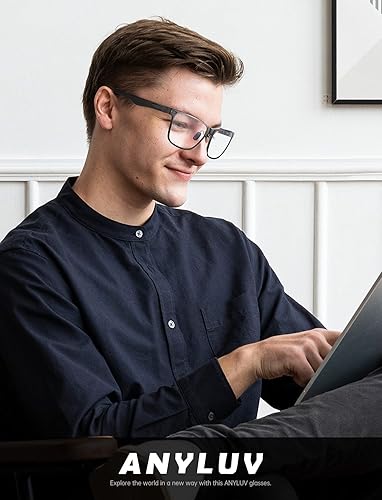 Miniatura 2 de ANYLUV Gafas de luz azul para hombre, lentes de fibra de carbono mejoradas para computadora de juegos para hombres y mujeres, lentes transparentes
