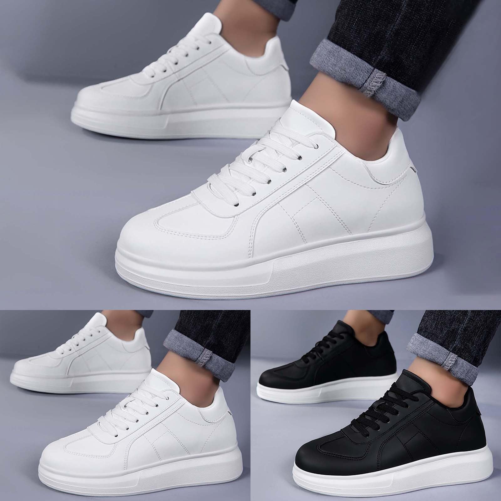 Zapatillas de ocio para hombre, clásicas, en blanco y negro, zapatillas deportivas ligeras, antideslizantes, informales, para caminar