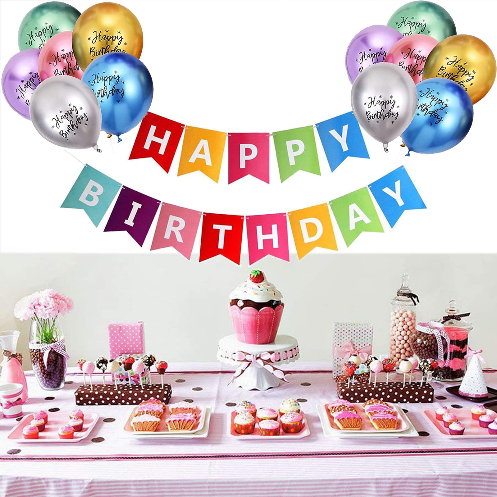 2H-Happy Birthday Banner – Partydekoration Für Geburtstagsfeiern