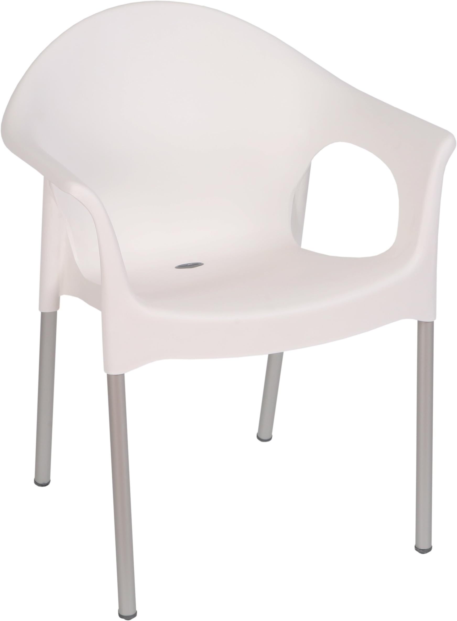 Lisa Collection Rounded Back Durable Plastic Chair -White