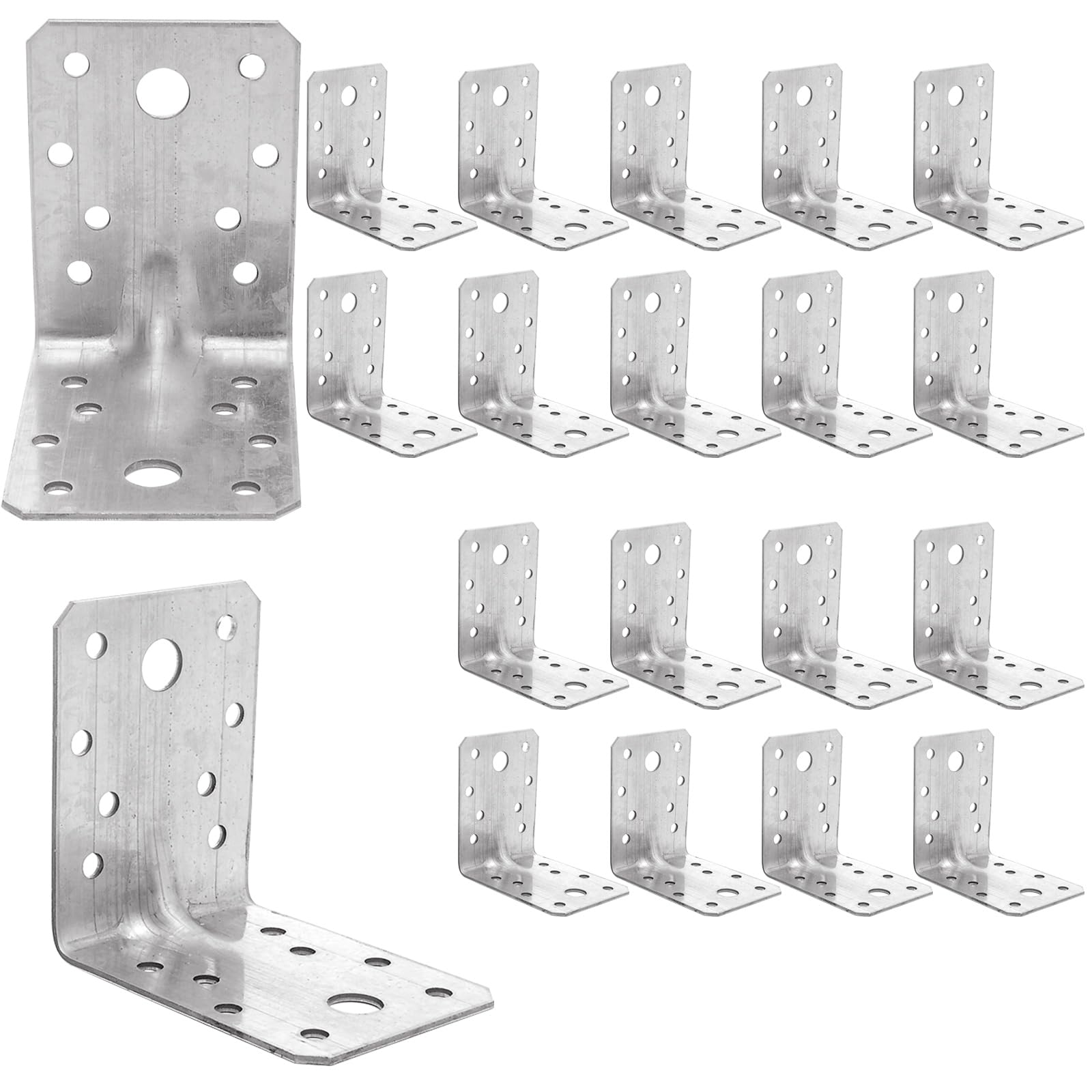 LQOZYYUL 20 Pack Angle Brackets 70 x 70 x 55mm, 1.8mm Thickness
