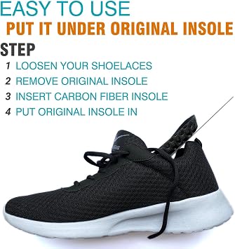 Carbon Fiber Shoe Insole, Semi-Rigid Insert,1 piece 29.5cm(Men Size 13/Women 14)