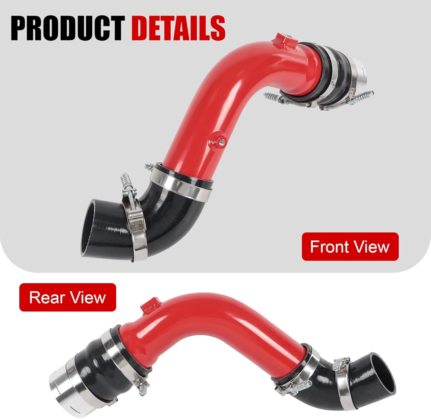 Turbo Intercooler Outlet Cold Side Charge Pipe Fit for Ford Power Stroke 2017-2024 6.7L replacement for BC3Z-6F073-D(Red)