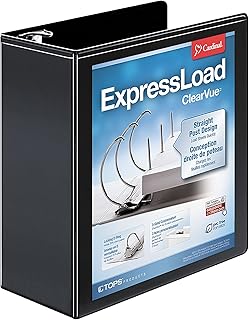 Cardinal by TOPS Products ExpressLoad ClearVue - Carpeta con anillas en D, color negro 4 Inch
