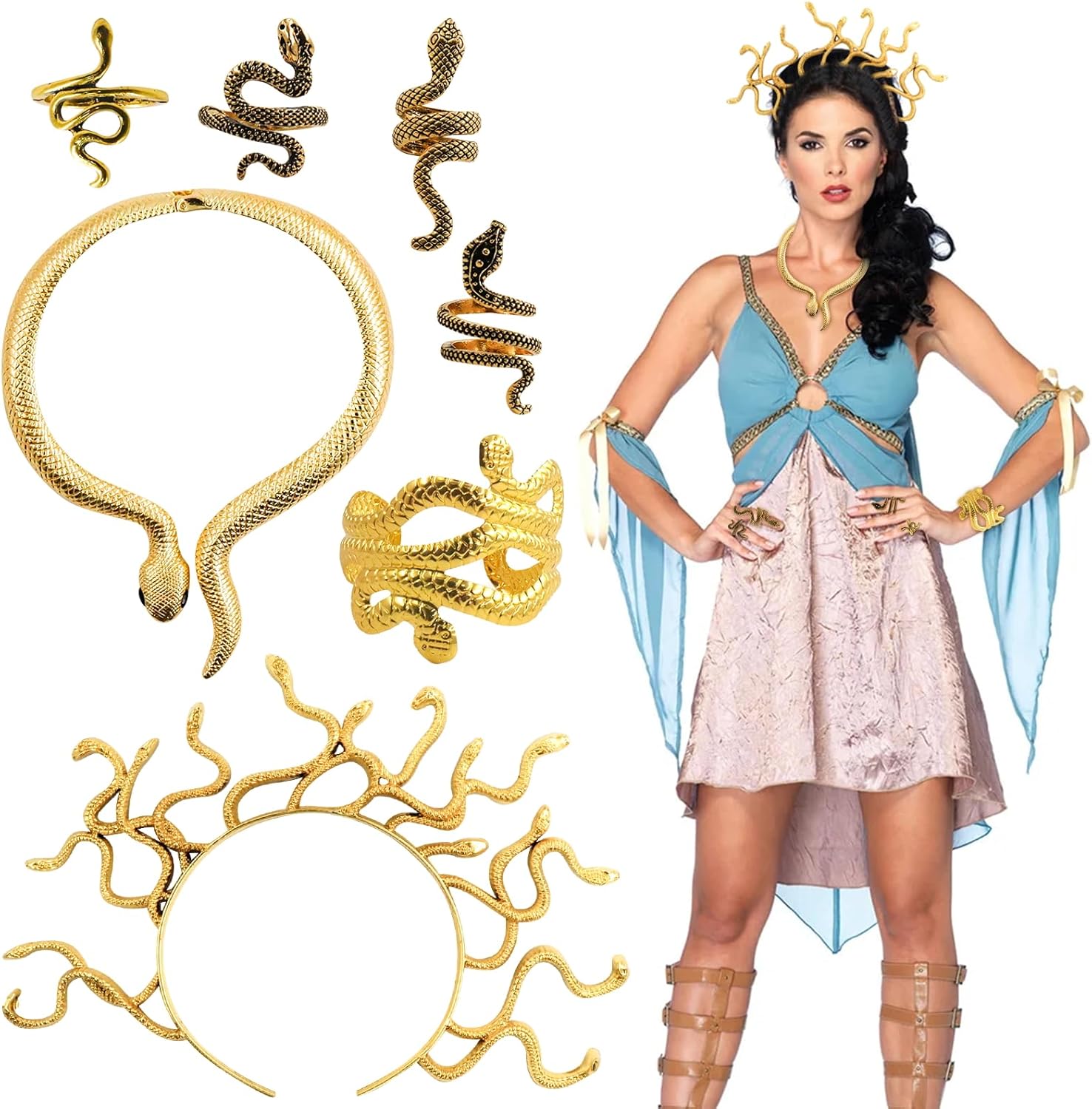 Medusa Gorgon Logo Hoofd Van Een Vrouw Met Slangen Beschermend Amulet Logo Voor Verschillende Richtingen Vector Afbeelding 33272056
