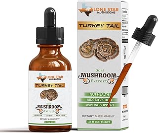 Turkey Tail Dual Mushroom Extract, 2 fl oz, Gut Health, Aids Digestion, Immune Support