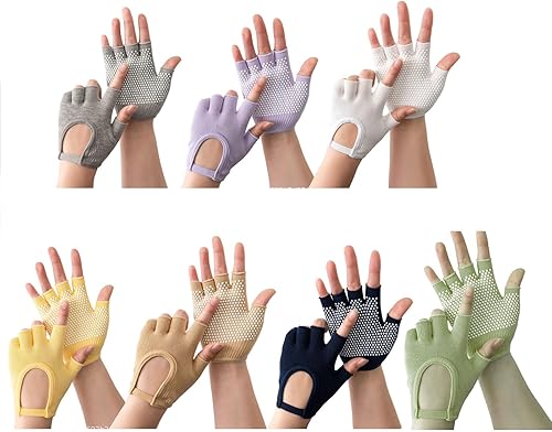 Miniatura 9 de 1 par de guantes de entrenamiento antideslizantes de silicona de cinco dedos para ciclismo, ejercicio de fitness, guantes de entrenamiento con