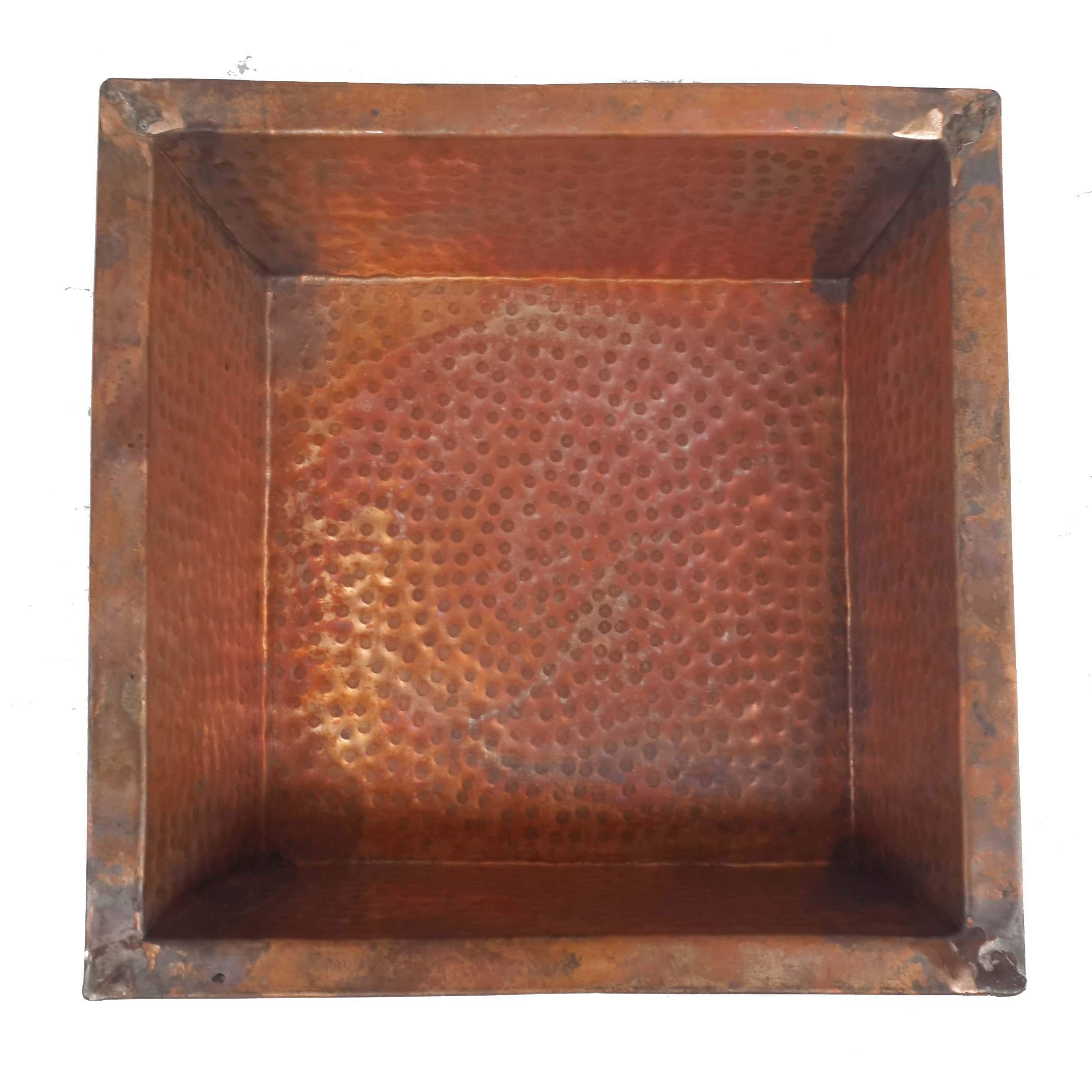 Rustic Square Copper Multi Purpose Bowl
