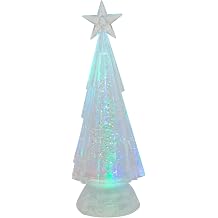 Roman Swirling Chiseled Tri Color LED Acrylic Holiday Tree Figurine