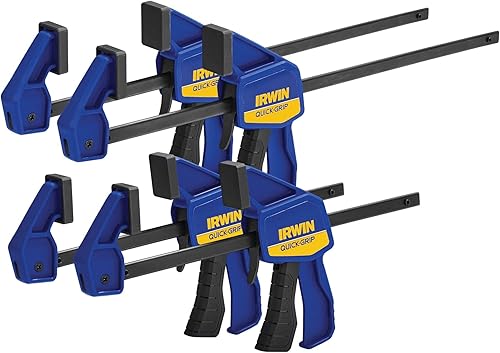 Miniatura 2 de IRWIN Abrazadera de barra QUICK-GRIP con una mano Mini 6 pulgadas 2 12 pulgadas 2 paquete de 4 1964748 azul amarillo