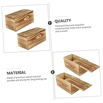 Amazon.co.jp: NUOLUX 2個入り ボックス スライド木箱 蓋付き