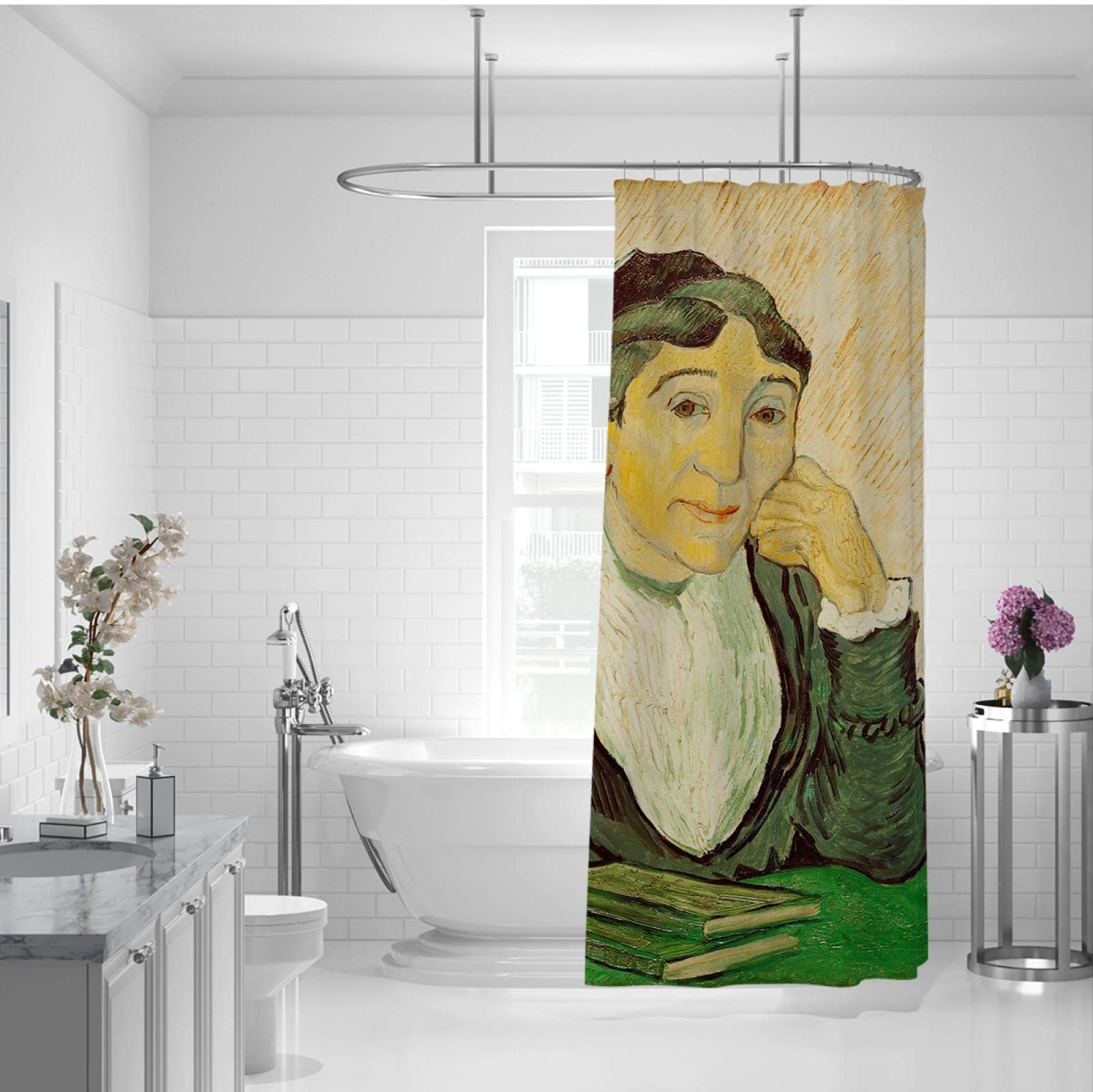 Rustikale Duschvorhänge für Badezimmer Jahrgang Elegante Bauernhaus-Duschvorhänge Sichtschutz Duschvorhang Set mit 12 Haken 180x210cm