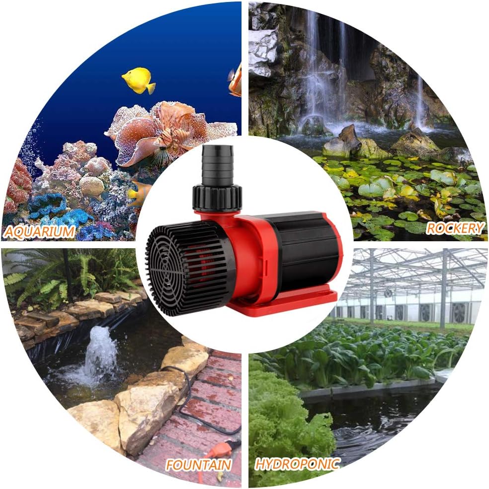 Yochaqute 24V Aquarium DC Return Water Pump Flow Pump 3170 GPH with Controller Wave Function for Ponds Aquarium Statuary Hydroponics Aquaponics 12000L/H : Pet Supplies
