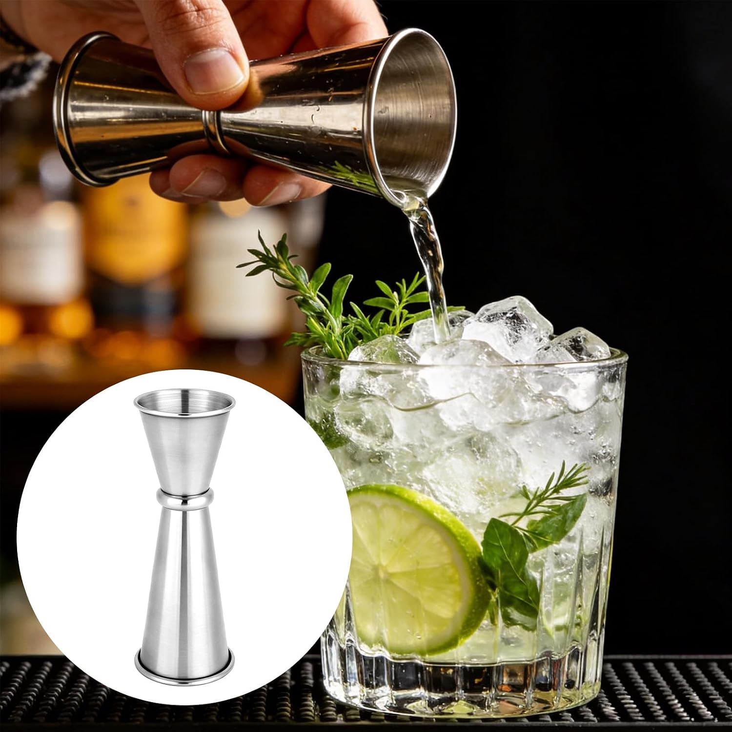 2pcs Dual Jigger for Bartending, 2oz&1oz / 0.5oz&1oz Bar Jigger