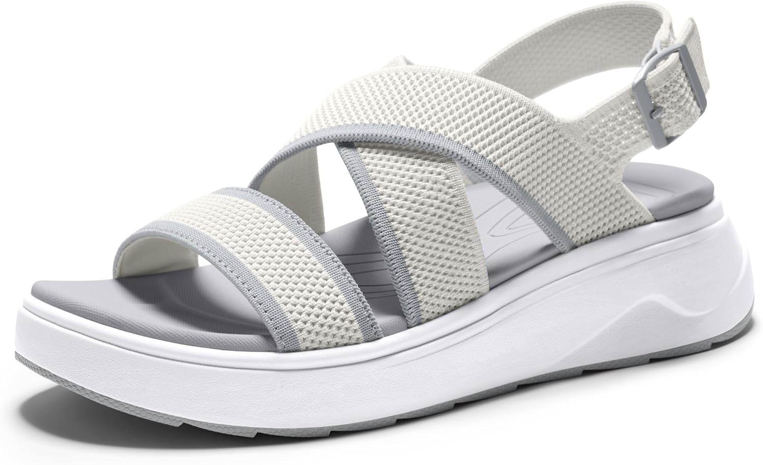 Vilanva Women’s Orthopedic Platform Walking Sandals with Arch Support Lightweight Breathable knitted upper Comfortable Plantar Fasciitis Relief Sport Sandals For 2026 Summer Trendy Outfits