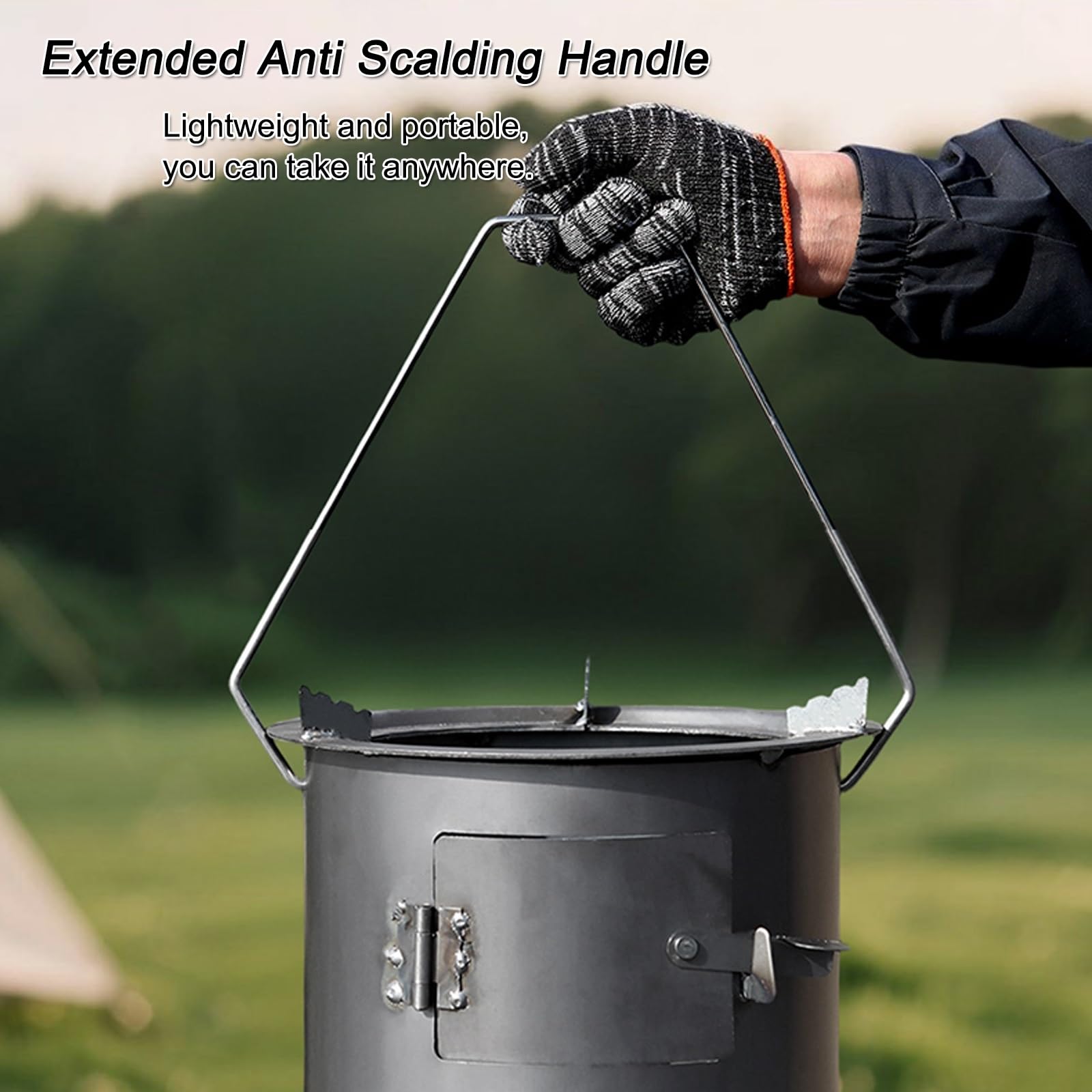 Stufa a Legna Portatile, Stufe a Legna da Campeggio per Cucinare, Barbecue e Riscaldamento, Design in Acciaio Resistente per Campeggio, Escursionismo e Uso di Emergenza(27cm/10in)
