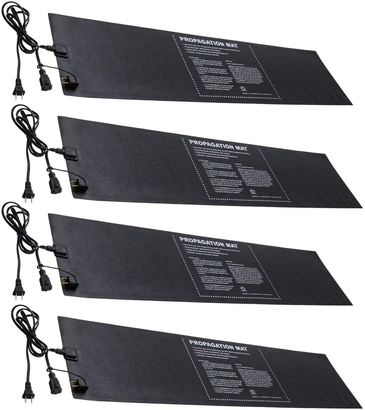 Hydrofarm 19007 Hydroponic 12 x 48" 60 Watt Seed Start Seedling Propagation Heat Mat with 6 Foot Power Cord, (4 Pack)