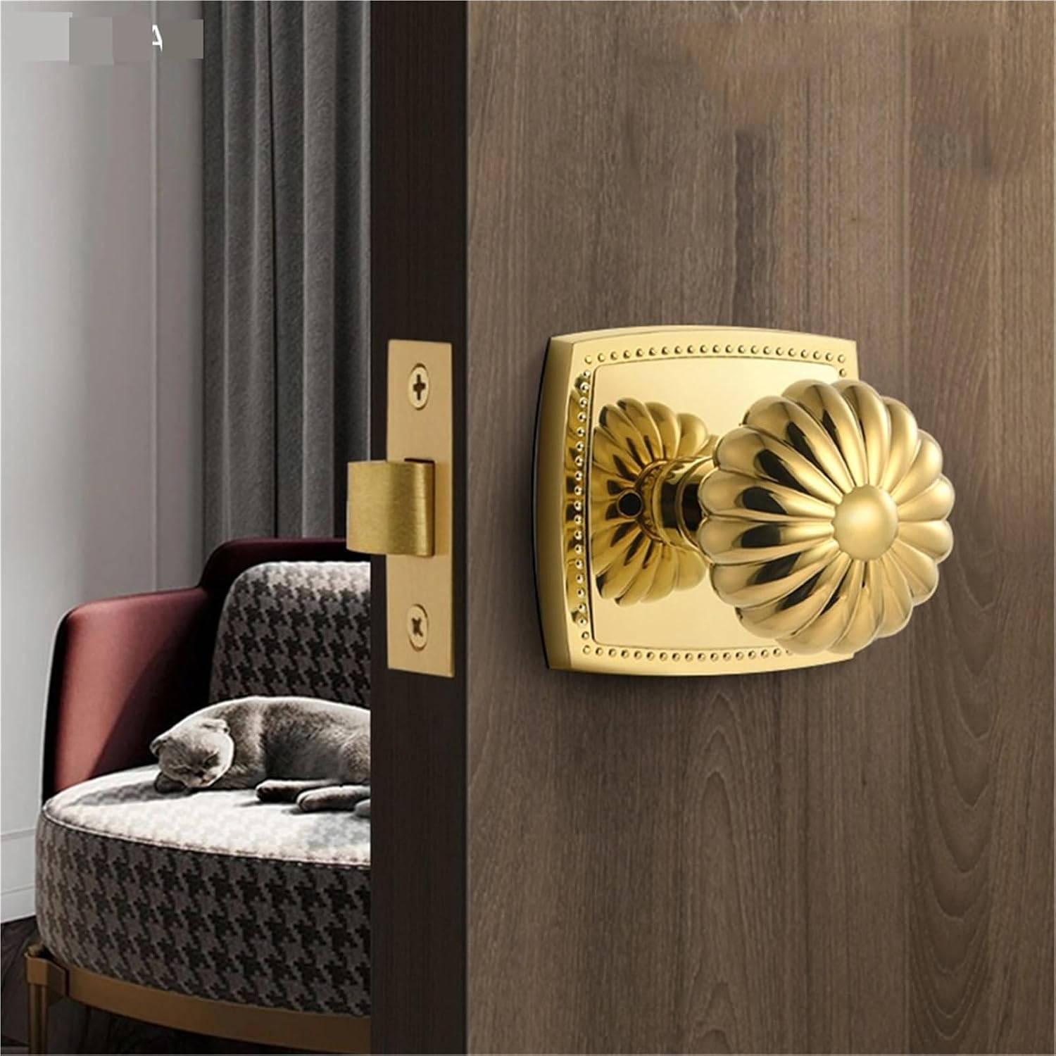Door Single-Sided Lock Zinc Alloy Hidden Indoor Single Tongue 1Pcs(Bright Chrome)