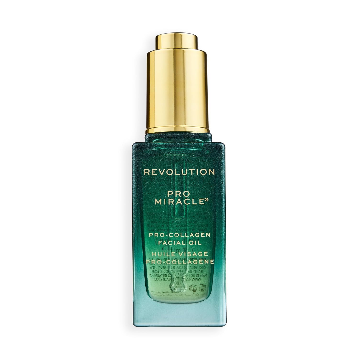 Revolution Pro Miracle Vegan Pro-Collagen Face Oil, Scented with Essential Oils, Non-Greasy, Nourishes Skin, Vegan & Cruelty-Free, 1.01 oz