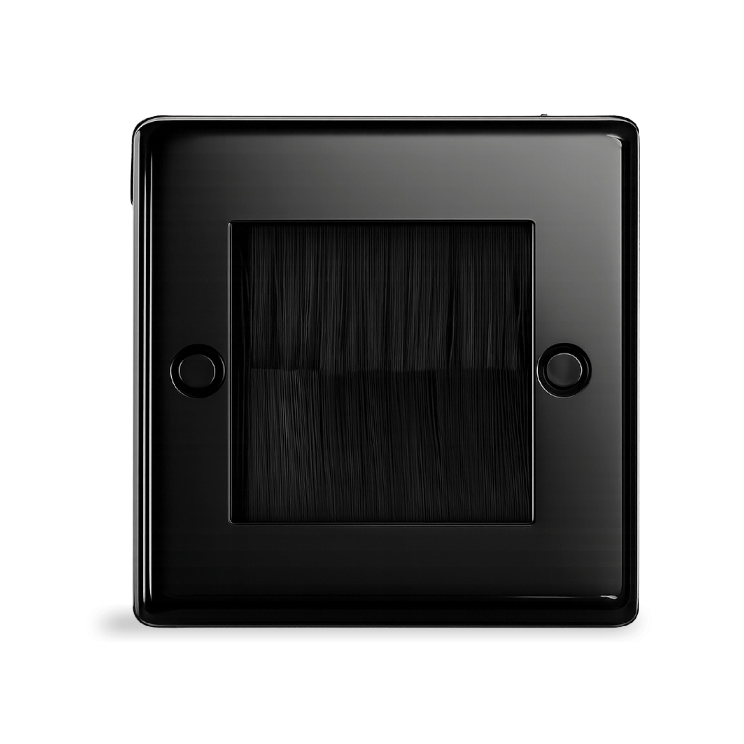 Evoges Black Brush 1 Gang Wall Outlet Entry Plate, Pack Of 1