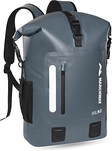 MARCHWAY Mochila impermeable para senderismo, kayak (gris, 45L)